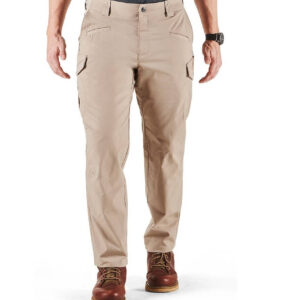 5.11 tactical men's icon cargo pant, flax tac stretch, guessted, teflon finish, style 74521