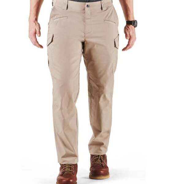 5.11 tactical men's icon cargo pant, flax tac stretch, guessted, teflon finish, style 74521